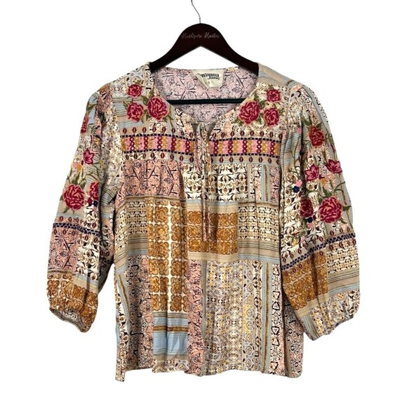 Savanna Jane Tops - Savanna Jane Women S Floral Embroidered Peasant Top Blouse Boho Chic Cottagecore